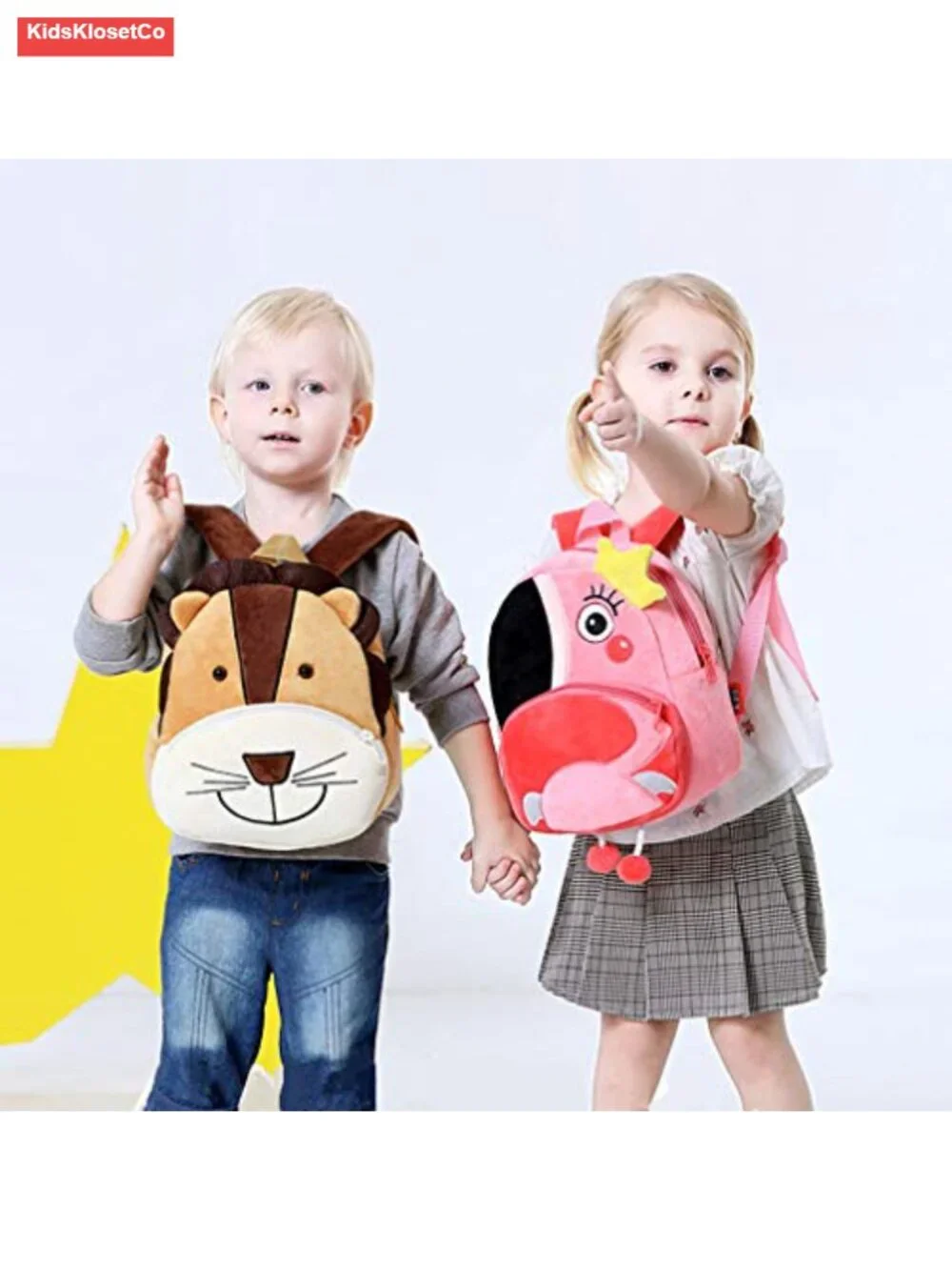 Plush Zoo Animal Backpack Book Bag for Kids